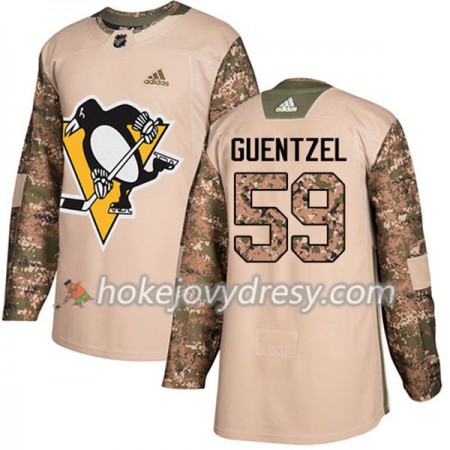 Pánské Hokejový Dres Pittsburgh Penguins Jake Guentzel 59 Adidas 2017-2018 Camo Veterans Day Practice Authentic